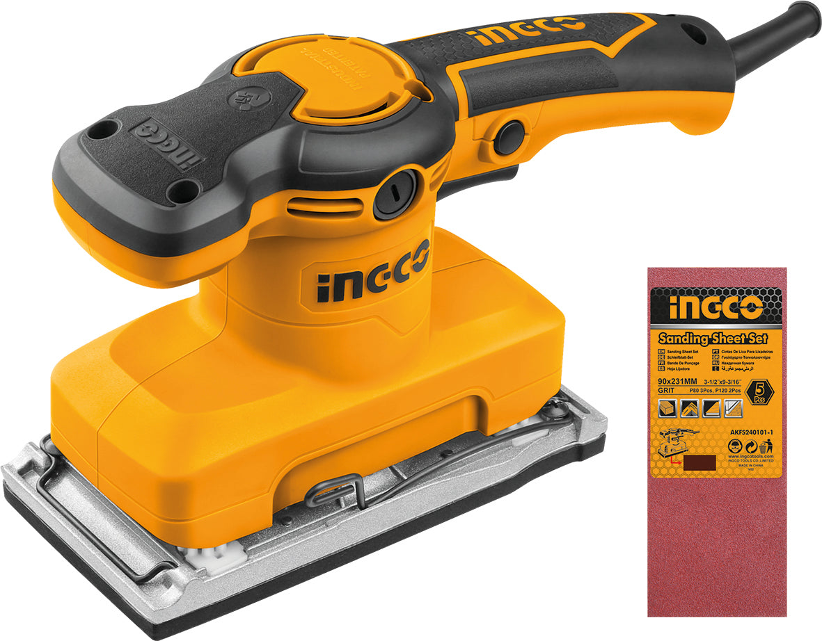 INGCO Lijadora Orbital FS3216 - Incluye 5 Papeles de Lija