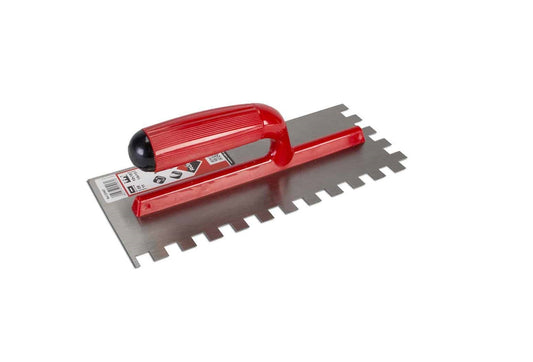 Llana Dentada de Albañil con Mango de Plástico Bicolor 28 cm | Dientes de 12x12 mm