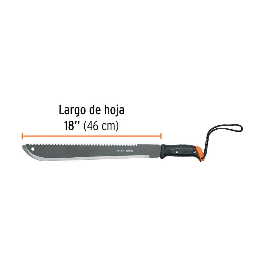 Machete de Doble Filo 18" con Correa