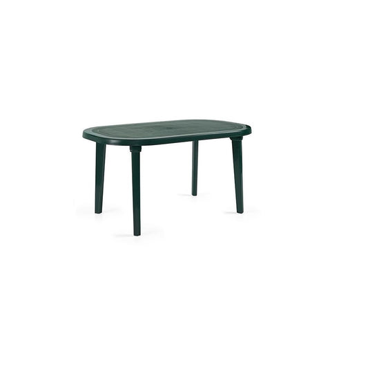 Mesa Ovalada de Plástico en Color Verde para Interior y Exterior
