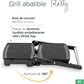 Mini Grill Abatible - Parrilla Eléctrica y Plancha de Asar con Apertura 180º - 32x27x11 cm