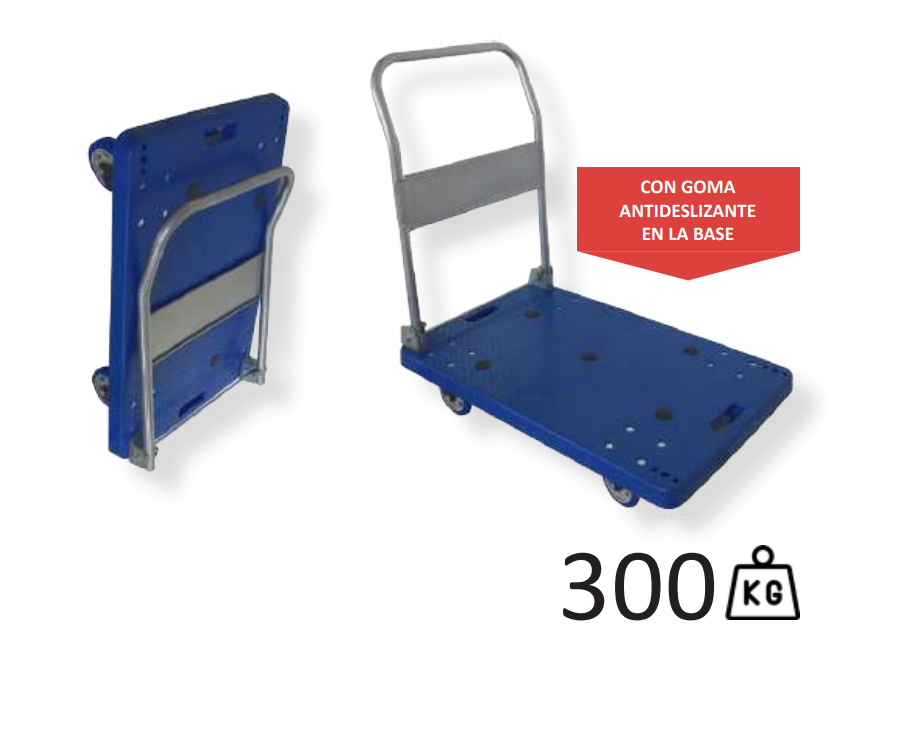 Carretilla Plegable Plataforma para Transporte Paquetes 300 Kg