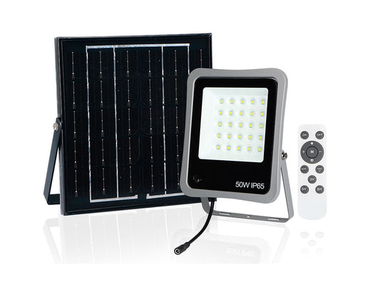 Proyector Panel Foco LED Solar con Mando a Distancia 50W