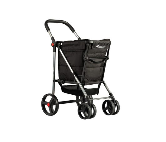 Carro de Compra Basket Polar Todoterreno 4 Ruedas 2 Giratorias Plegable - Color Negro