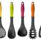 Set de 6 Utensilios de Cocina + Soporte Colorful | Nylon, Ergonómico y Stainless Steel