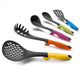 Set de 6 Utensilios de Cocina + Soporte Colorful | Nylon, Ergonómico y Stainless Steel
