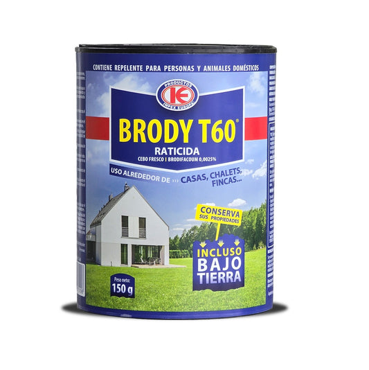 Cebo Fresco para Topos y Ratones - Topicida y Raticida Brody T60 - Bote de 150 Gramos