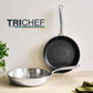 Sartén sin Antiadherente TriChef, Sartén Tricapa en Acero Inoxidable 18/10, Libre de Tóxicos, Apta para todo tipo de cocina