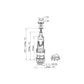 Descargador de Baño WC Cisterna Pulsador Universal Interrumpible con Base y Goma de Asiento