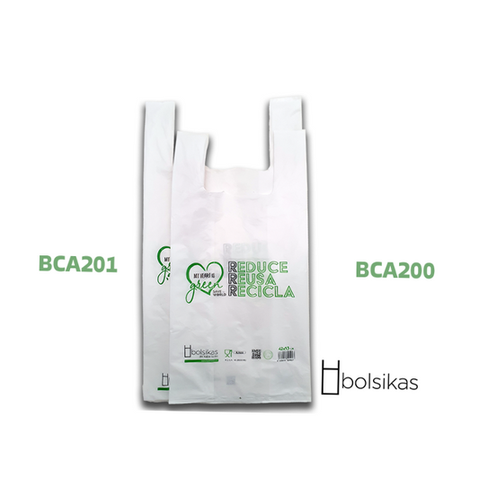 Bolsa camiseta 42x53 cm Blanca Paquete 1 kg