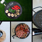 Plancha Asador Grill Esmaltado con Ranuras Color Negro 46 cm 2 Asas