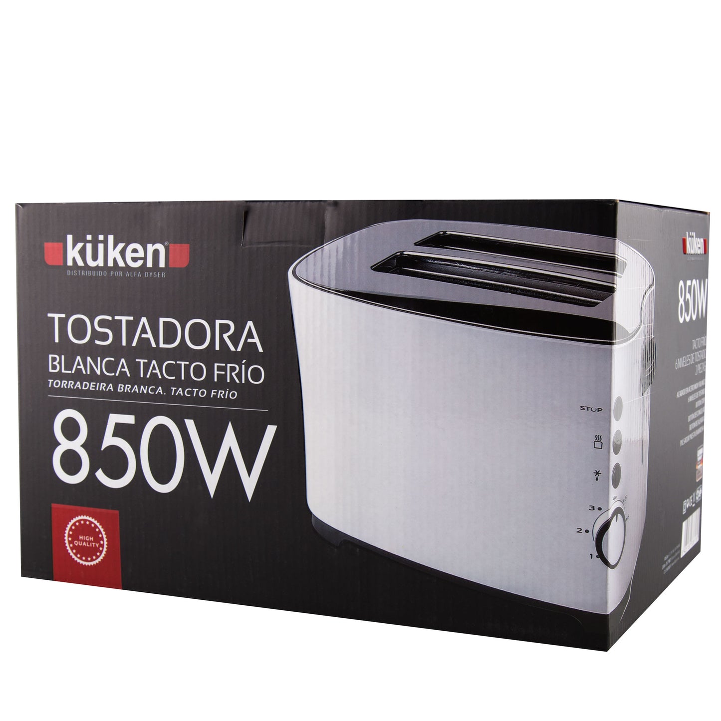 Tostadora Blanca 2 Ranuras 850W Küken